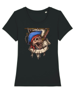 Pirate Skull Tricou mânecă scurtă guler larg fitted Damă Expresser