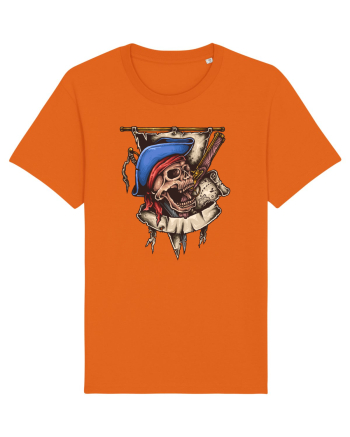 Pirate Skull Bright Orange