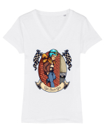 Racer Girl Tricou mânecă scurtă guler V Damă Evoker