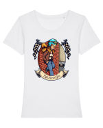 Racer Girl Tricou mânecă scurtă guler larg fitted Damă Expresser
