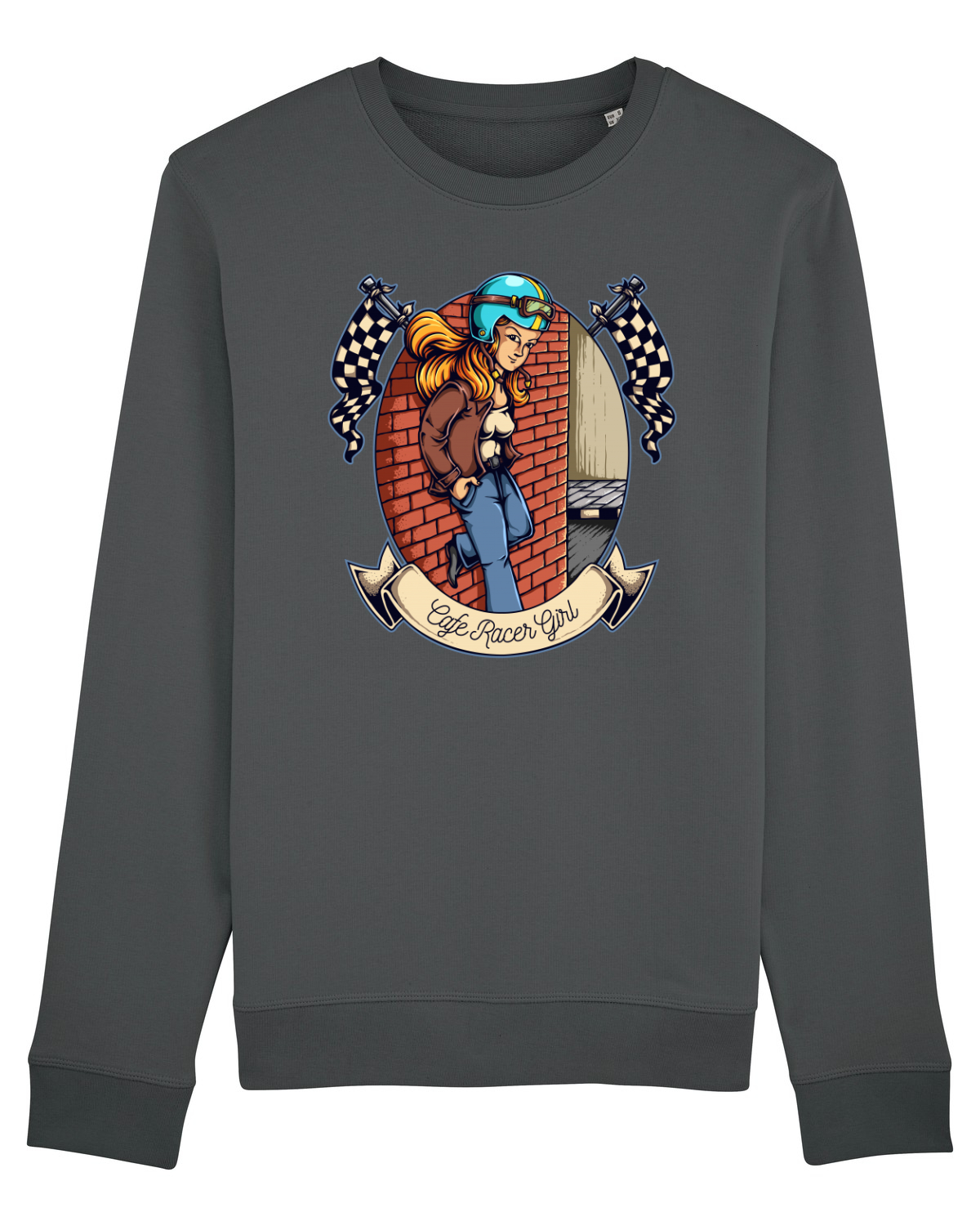 Bluză mânecă lungă Unisex Rise Anthracite