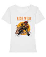 Ride Wild Tricou mânecă scurtă guler larg fitted Damă Expresser