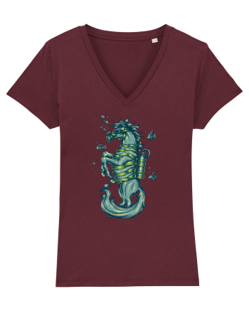 Scuba Seahorse Burgundy