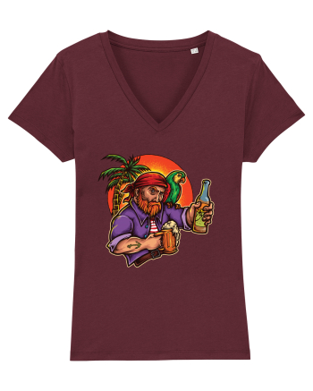 Tropical Pirate Sunset Beer Burgundy