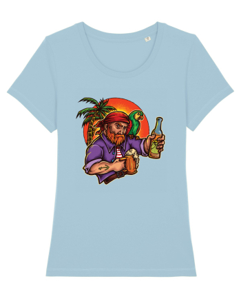 Tropical Pirate Sunset Beer Sky Blue
