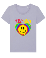 Techno Music Lover  Tricou mânecă scurtă guler larg fitted Damă Expresser