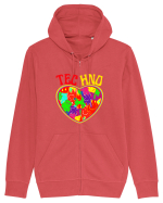 Techno Music Lover  Hanorac cu fermoar Unisex Connector
