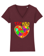 Techno Music Lover  Tricou mânecă scurtă guler V Damă Evoker