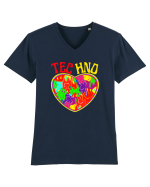 Techno Music Lover  Tricou mânecă scurtă guler V Bărbat Presenter