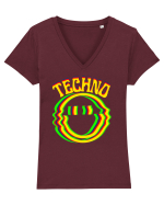Techno Music Lover  Tricou mânecă scurtă guler V Damă Evoker