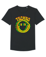 Techno Music Lover  Tricou mânecă scurtă guler larg Bărbat Skater