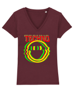 Techno Music Lover  Tricou mânecă scurtă guler V Damă Evoker
