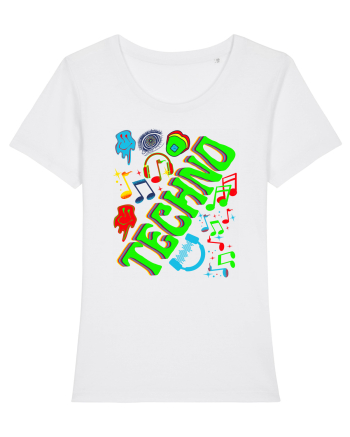Techno Music Lover  White