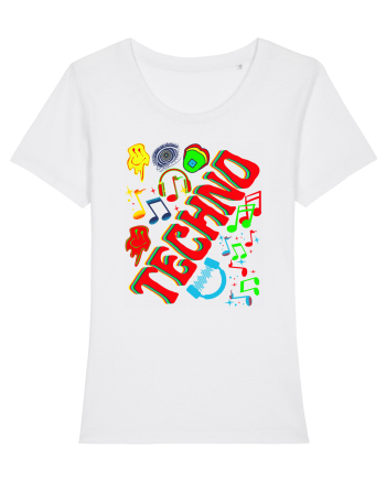 Techno Music Lover  White