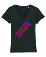 Techno Music Lover  Tricou mânecă scurtă guler V Damă Evoker