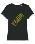 Techno Music Lover  Tricou mânecă scurtă guler larg fitted Damă Expresser