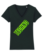 Techno Music Lover  Tricou mânecă scurtă guler V Damă Evoker