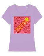 Techno Music Lover  Tricou mânecă scurtă guler larg fitted Damă Expresser