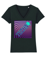 Techno Music Lover  Tricou mânecă scurtă guler V Damă Evoker