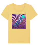 Techno Music Lover  Tricou mânecă scurtă guler larg fitted Damă Expresser