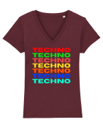 Techno Music Lover  Tricou mânecă scurtă guler V Damă Evoker