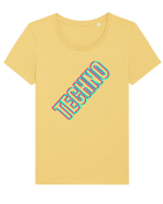 Techno Music Lover  Tricou mânecă scurtă guler larg fitted Damă Expresser