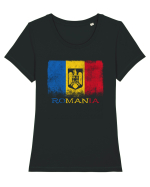Romania Tricolor Tricou mânecă scurtă guler larg fitted Damă Expresser
