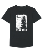 Stay Wild Tricou mânecă scurtă guler larg Bărbat Skater