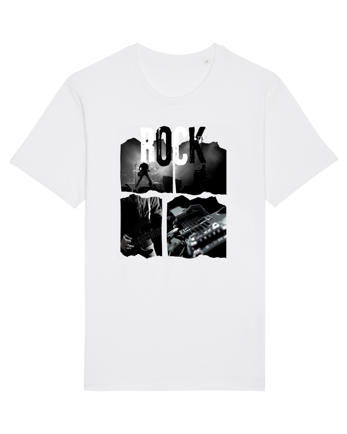 Tricou mânecă scurtă Unisex Rocker White