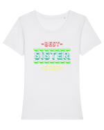 Best Sister Ever Tricou mânecă scurtă guler larg fitted Damă Expresser