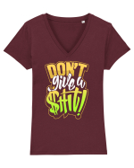 Don't give a shit! Tricou mânecă scurtă guler V Damă Evoker