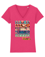 Summer Vibes  Tricou mânecă scurtă guler V Damă Evoker