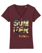 Summer Vibes  Tricou mânecă scurtă guler V Damă Evoker