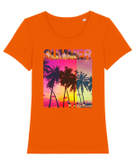 Summer Vibes  Tricou mânecă scurtă guler larg fitted Damă Expresser