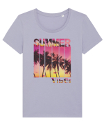 Summer Vibes  Tricou mânecă scurtă guler larg fitted Damă Expresser