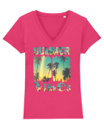Summer Vibes  Tricou mânecă scurtă guler V Damă Evoker