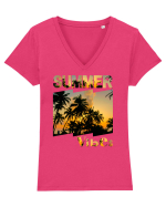 Summer Vibes  Tricou mânecă scurtă guler V Damă Evoker