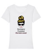 Deșteaptă și frumoasă Tricou mânecă scurtă guler larg fitted Damă Expresser