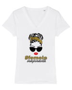 Femeie independentă Tricou mânecă scurtă guler V Damă Evoker