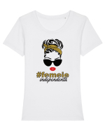 Femeie independentă Tricou mânecă scurtă guler larg fitted Damă Expresser