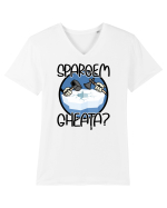 Spargem gheața? Tricou mânecă scurtă guler V Bărbat Presenter