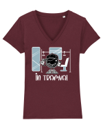 Aiurea în tramvai Tricou mânecă scurtă guler V Damă Evoker