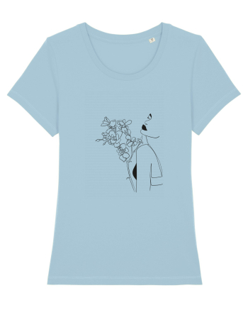 I Love Flowers Sky Blue