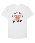 Let's travel together forever Tricou mânecă scurtă guler larg Bărbat Skater