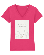 There's Always A Reason To Smile Tricou mânecă scurtă guler V Damă Evoker