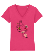 Spring Woman Tricou mânecă scurtă guler V Damă Evoker