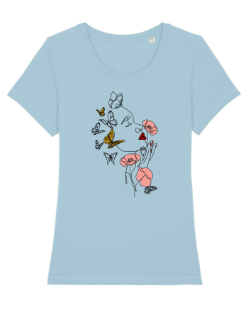 Spring Woman Sky Blue