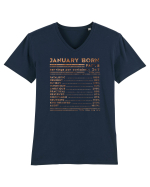 January Born Fun Facts Tricou mânecă scurtă guler V Bărbat Presenter
