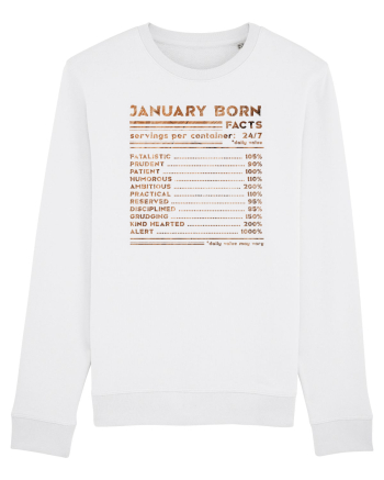 January Born Fun Facts White