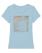 February Born Fun Facts Tricou mânecă scurtă guler larg fitted Damă Expresser